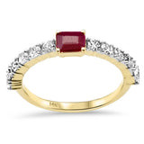 <span style="color:purple">¡ESPECIAL!</span> Anillo de oro amarillo de 14K con diamante y rubí de 1.27 ct G SI, talla 6.5