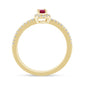 .32ct G SI 14K Yellow Gold Diamond & Ruby Gemstone Ring Size 6.5