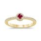 .32ct G SI 14K Yellow Gold Diamond & Ruby Gemstone Ring Size 6.5