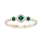 .26ct G SI 14K Yellow Gold Diamond & Emerald Gemstone Ring Size 6.5