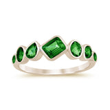 <span style="color:purple">SPECIAL!</span>1.08ct G SI 14K Yellow Gold Emerald Gemstone Ring Band Size 6.5