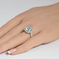 <span style="color:purple">SPECIAL!</span>4.07ct G SI 14K White Gold Diamond & Cushion Shape Aquamarine Gemstone Ring Size 6.5