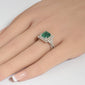 <span style="color:purple">SPECIAL!</span> 2.81ct G SI 14K White Gold Diamond & Emerald Gemstone Ring Size 6.5
