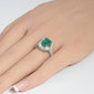 <span style="color:purple">SPECIAL!</span> 4.27ct G SI 14K White Gold Diamond & Emerald Gemstone Ring  Size 6.5