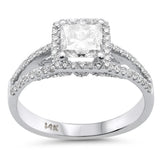 <span style="color:purple">SPECIAL!</span> 1.52ct G SI Center 1.00ct White Gold Diamond Princess Cut Engagement Ring