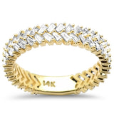.89ct G SI 14K Yellow Gold Baguette Diamond Ring Band Size 6.5