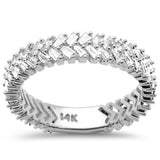 .90ct G SI 14K White Gold Baguette Diamond Ring Band Size 6.5