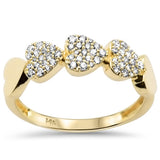 .28ct G SI 14K Yellow Gold Diamond Heart Shape Ring Band Size 6.5