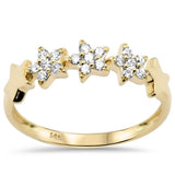 .21ct G SI 14K Yellow Gold Diamond Star Band Ring Size 6.5