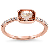 <span style="color:purple">SPECIAL!</span> 1.01ct G SI 14K Rose Gold Diamond & Morganite Gemstone Ring  Size 6.5