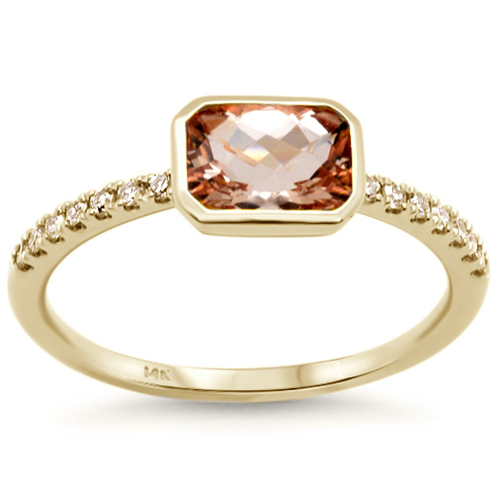 <span style="color:purple">SPECIAL!</span> 1.00ct G SI 14K Yellow Gold Diamond & Morganite Gemstone Ring Size 6.5