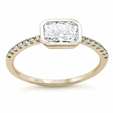 <span style="color:purple">SPECIAL!</span> .82ct Yellow Gold Radiant Cut Diamond Engagement Ring