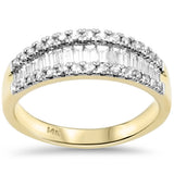 <span style="color:purple">¡ESPECIAL!</span>Anillo de oro amarillo de 14K con diamantes redondos y baguette de 1.02 ct G SI para hombre, talla 10