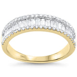 <span style="color:purple">SPECIAL!</span>1.24ct G SI 14K Yellow Gold Men's Round & Baguette Diamond Band Ring Size 10