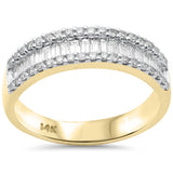 <span style="color:purple">SPECIAL!</span> 1.02ct G SI 14K Yellow Gold Men's Round & Baguette Diamond Band Ring Size 10