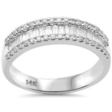 <span style="color:purple">SPECIAL!</span> .99ct G SI 14K White Gold Men's Round & Baguette Diamond Band Ring Size 10