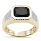 <span style="color:purple">SPECIAL!</span>4.03ct G SI 14K Yellow Gold Diamond & Black Onyx Gemstone Men's Band Ring Size 10