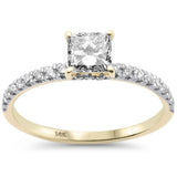 .96ct G SI 14K Yellow Gold Princess Cut Diamond Engagement Ring Size 6.5