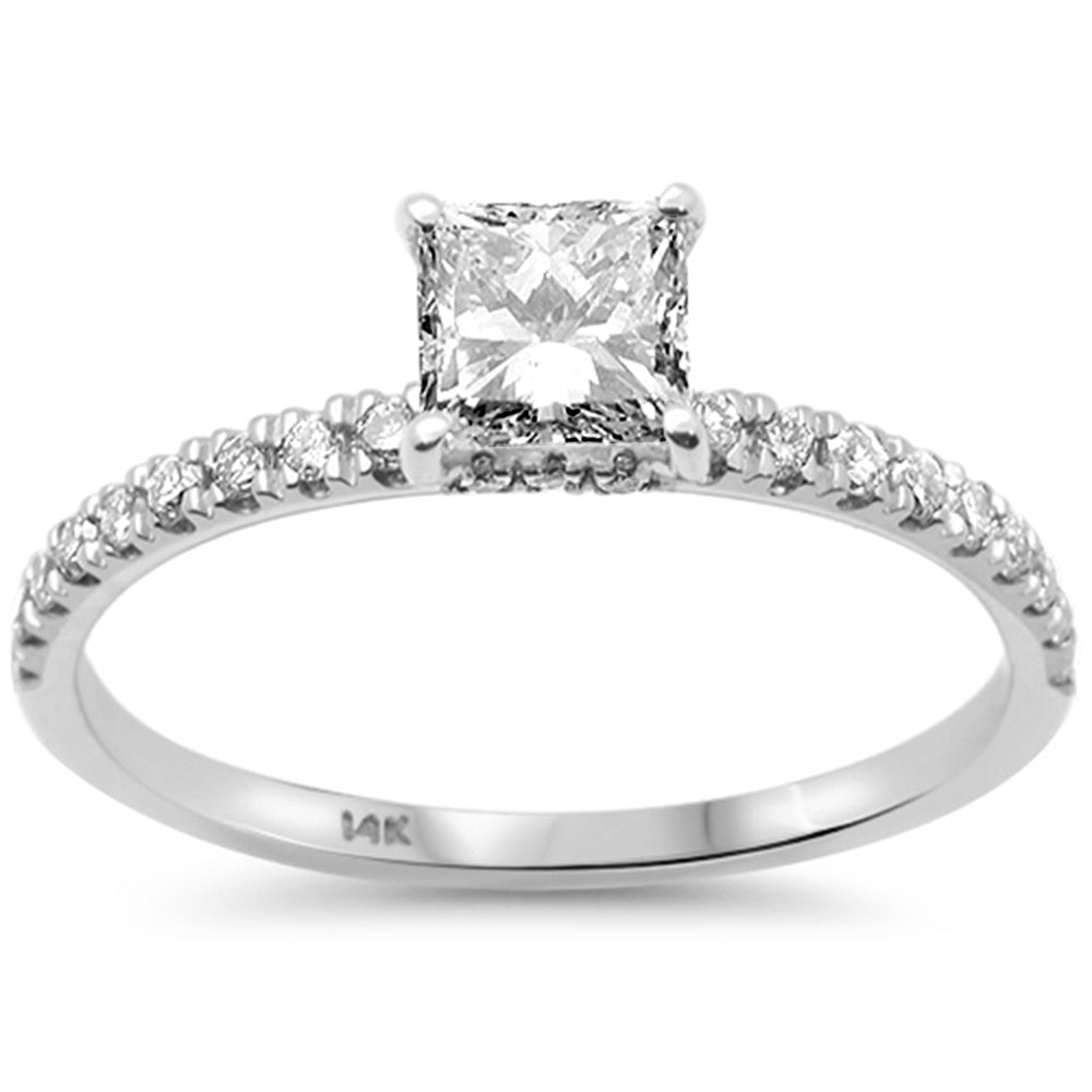 .86ct G SI 14K White Gold Princess Cut Diamond Engagement Ring Size 6.5