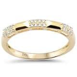 .10ct G SI 14K Yellow Gold Diamond Studded Band Ring Size 6.5