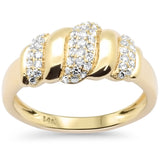 <span style="color:purple">SPECIAL!</span>.31ct G SI 14K Yellow Gold Diamond Dome Italian Design Ring Band Size 6.5
