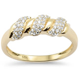 <span style="color:purple">SPECIAL!</span>.25ct G SI 14K Yellow Gold Diamond Dome Italian Design Ring Band Size 6.5