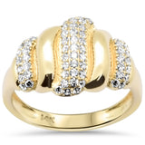 .42ct G SI 14K Yellow Gold Diamond Dome Italian Design Ring Band Size 6.5