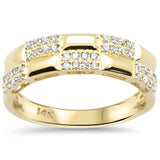 <span style="color:purple">SPECIAL!</span>.24ct G SI 14K Yellow Gold Diamond Studded Band Ring Size 6.5