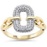 <span style="color:purple">¡ESPECIAL!</span>.43ct G SI Anillo de Diamantes Estilo Eslabón de Cadena en Oro Amarillo de 14K Talla 6.5