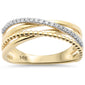 <span style="color:purple">SPECIAL!</span>.12ct G SI 14K Yellow Gold Round Diamond Multi Band Wrap Around Intertwined Band Ring Size 6.5