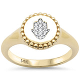 <span style="color:purple">SPECIAL!</span> .05ct G SI 14K Yellow Gold Hand of Hamsa Diamond Band Ring Size 6.5