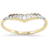 <span style="color:purple">SPECIAL!</span>.21ct G SI 14K Yellow Gold Baguette Diamond Accent Wedding Band Ring Size 6.5