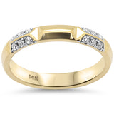 .13ct G SI 14K Yellow Gold Spike Edge Diamond Band Ring Size 6.5