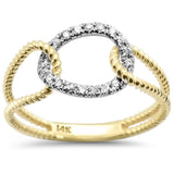 .14ct G SI 14K Yellow Gold Interlocking Round Diamond Band Ring Size 6.5