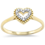 .07ct G SI 14K Yellow Gold Heart Shaped Diamond Ring Size 6.5