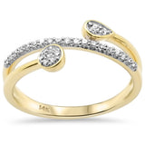 <span style="color:purple">SPECIAL!</span> .16ct G SI 14K Yellow Gold Wrap Around Open Style Diamond Band Ring Size 6.5