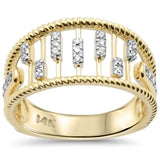 .13ct G SI 14K Yellow Gold Modern Round Diamond Band Ring Size 6.5
