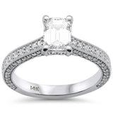 1.80ct G SI 14K White Gold Emerald Cut Diamond Engagement Solitaire Ring Size 6.5