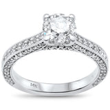 <span style="color:purple">¡ESPECIAL!</span> Anillo de compromiso solitario de diamante redondo de oro blanco de 14K, 1.87ct G SI, talla 6.5