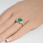 <span style="color:purple">SPECIAL!</span> 3.15ct G SI 14K White Gold Diamond & Natural Emerald Gemstone Ring  Size 6.5