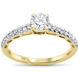 <span style="color:purple">¡ESPECIAL!</span> Anillo solitario de compromiso con diamante de oro amarillo de 14K de .77ct G SI, talla 6.5