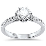 <span style="color:purple">¡ESPECIAL!</span>Anillo de compromiso solitario de oro blanco de 14 quilates con diamante redondo de 1,26 ct, G SI, talla 6.5