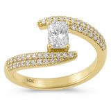 1.01ct G SI 14K Yellow Gold Modern Emerald Cut Diamond Engagement Solitaire Ring Size 6.5