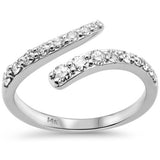 .50ct G SI 14K White Gold Round Diamond Open Ring Band Size 6.5