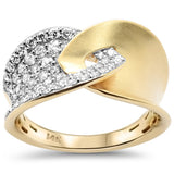 .96ct G SI 14K Yellow Gold Modern Brushed Finish Diamond Ring Band Size 6.5