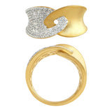 .96ct G SI 14K Yellow Gold Modern Brushed Finish Diamond Ring Band Size 6.5
