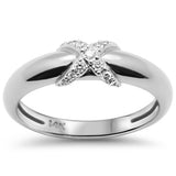 <span style="color:purple">SPECIAL!</span> .12ct G SI 14K White Gold Modern Design Diamond Ring Band Size 6.5