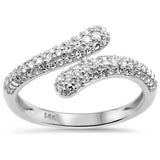 .50ct G SI 14K White Gold Diamond Wrap Around Ring Band Size 6.5