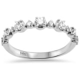 <span style="color:purple">SPECIAL!</span>.47ct G SI 14K White Gold Round Diamond Ring Band Size 6.5
