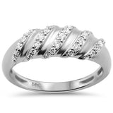 .24ct G SI 14K White Gold Diamond Dome Style Ring Band Size 6.5